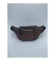 NahitaTyana Unisex Siyah Çok Cepli Hakiki Deri Freebag Bel Çantası (Kahverengi)
