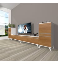 Decoraktiv Eko 9220T Mdf Retro Tv Ünitesi Tv Sehpası (Beyaz - Ceviz)