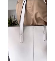 BC Barse Collection Sert Tote Kadın Omuz Çantası (Beyaz)