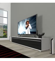Decoraktiv Eko 140T Mdf Tv Ünitesi Tv Sehpası (Siyah - Beyaz)