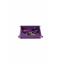 Masaüstü Organizer Düzenleyici Deri Dekoratif Sepet Kare Desktop Organizer Rainbow Vegan 16,5x16,5 cm (Lila)
