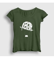 Presmono Kadın Sarı Hat Charlie Chaplin T-Shirt 155378tt (Haki)