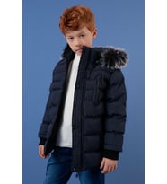 Lela İçi Peluş Astarlı Çıkarılabilir Kapüşonlu Cepli Kışlık Mont Erkek Çocuk MONT 5760024 (Lacivert)