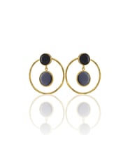 Kadir Jewellery 22 Ayar Altın Kaplama Kadın Halka Küpe -El İşçiliği Ve Hipoalerjenik Küpe (Mor)