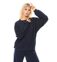 Kadın Oversize Sweat Kol Detaylı Su Yeşili (Lacivert)