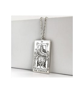 925 Ayar Gümüş Tarot (the Emperor) Imparator Kolye (Gümüş)