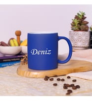 Kişiye Özel Yazılı & Renkli Kupa Bardak, 14 Farklı Renk Seçeneği (Lacivert)