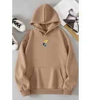 Unisex Cedric Üzümlü Kekim Baskılı Sweatshirt (Bej)