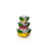 3'lü Master Dikdörtgen Saklama Kabı (550 ml - 1000 ml - 1800 ml) (Yeşil)