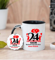 Öğretmenlere Özel Hediye Kupa Bardak ve Anahtarlık (Siyah)