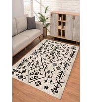 Dijital Kaymaz Taban Yıkanabilir Renkli Salon Halısı Mutfak Halısı Yolluk ND-SD-947 (Bej)
