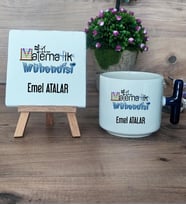 Matematik Mühendisi Hediye Seti Kupa Bardak T Kulplu ve Dekoratif Taş Mühendisler Günü Hediyesi (Model 2)