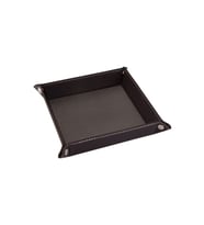 Masaüstü Organizer Düzenleyici Deri Dekoratif Sepet Kare Desktop Organizer Rainbow Vegan 16,5x16,5 cm (KAHVE)