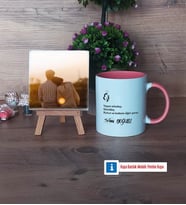 Eşe Hediye Fotoğraflı Dekoratif Taş, Kupa Bardak Beyaz Hediye (Model 6)