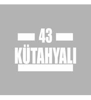 43 Kütahyalı Araba Sticker siyah 16x9 CM (Beyaz)