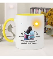 Sevgililer Günü Temalı Kupa Bardak (Sarı)
