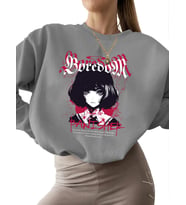 Can sıkıntısı sokak giyimi Baskılı kalın bisiklet yaka Sweatshirt kadın unisex Sweatshirt erkek Bej (Gri)