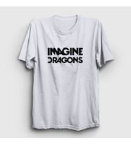 Presmono Unisex Beyaz Logo V2 Imagine Dragons T-Shirt