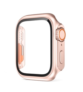 Apple Watch 7/8/9 41mm Watch Ultra Görünümlü Kasa Dönüştürücü Ekran Koruyucu 25 (Rose)