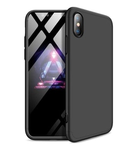 Apple iPhone X Max / XS Max GKK Kılıf 360 Derece Tam Koruma (Siyah)