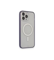 Uyumlu Model Apple iPhone 13 Pro Max Kılıf Lensli Magsafe Mat Kenar Renkli Kapak (Mor)