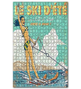 Cakapuzzle Bikinili Kadın Sörf Şovu Görseli Puzzle Yapboz MDF (Ahşap) (1000 Parça)
