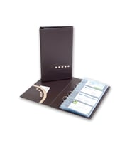 Kartvizit Albümü 4 Sıralı 160 Kartlık Kapasiteli Pvc Double Color Card Folder 15x26,5 cm (KAHVE)