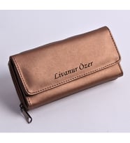 KİŞİYE ÖZEL TREND KADIN CÜZDANI (Gold)