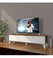 Decoraktiv Eko 140 Mdf Std Gold Tv Ünitesi Tv Sehpası (Beyaz - Kahverengi)