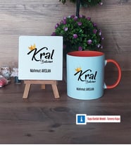 Kral Babam Babaya Hediye Dekoratif Taş, Kupa Bardak Kırmızı Hediye (Model 12)