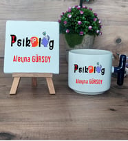 Psikolog Hediye Seti Kupa Bardak T Kulplu ve Dekoratif Taş Psikoloğa Hediye (Model 2)