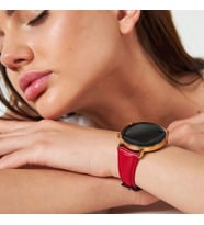 vagave Huawei Watch Kadın Deri Kordon GT3 Pro Seramik 43 mm GT3 Elegant GT2 42 mm 20mm (Kırmızı)