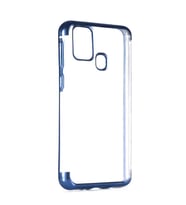 Galaxy M31 Kılıf İnce Köşeleri Renkli Şeffaf Silikon (Mavi)