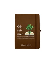 Kişiye Özel Defter , Öğretmenler Günü ve Özel Günler İçin Hediye Defter , Özelleştirilebilir Defter (Kahverengi)