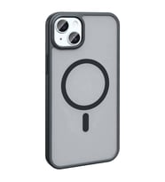 iPhone 14 Plus Kılıf Magsafe Şarj Özellikli Mat Arka Yüzey Sio Kılıf (Siyah)