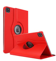 Apple İpad Pro 12.9'' 2020 4.Nesil Kılıf, (A2229-A2069-A2232) 360 Rotating Stand Deri (Kırmızı)