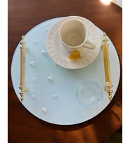 Beloved Gold İncili Söz Tepsisi (Beyaz)