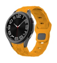 Galaxy Watch 6 40mm KRD-116 20mm Futbol Desenli Spor Tasarımlı Silikon Kordon (Sarı)