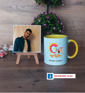 Grafiker Fotoğraflı Dekoratif Taş, Kupa Bardak Beyaz Hediye (Model 7)