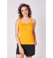 Kadın %100 Pamuklu Geniş Askılı Tişört (NEON ORANJ)
