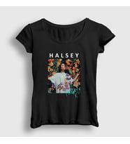Presmono Kadın Beyaz Poster Love And Power Halsey T-Shirt 461129tt (Siyah)