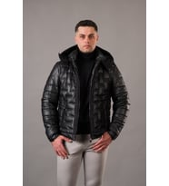 REGULAR FİT KAPŞONLU ASTARLI KAPİTONE ERKEK MONT (Siyah)