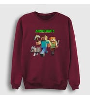 Presmono Unisex Siyah Miners Minecraft Sweatshirt