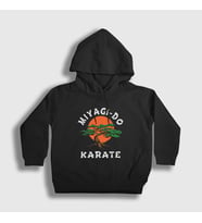 Presmono Unisex Çocuk Beyaz Miyagi Do Karate Cobra Kai Kapüşonlu Sweatshirt 471059tt (Siyah)
