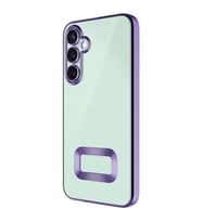 Galaxy S24 Kılıf Kamera Korumalı Logo Gösteren Omega Kılıf (Lila)