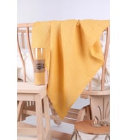 Babyhola Müslin Örtü 80x80cm Düz Renk Kare Dokuma Organik Hediyelik Emzirme Alt Açma Yenidoğan Puset Örtüsü (Sarı)