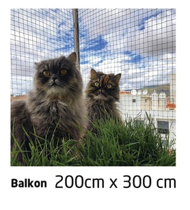 Winblock Pets Balkonlar için Kedi Güvenlik Ağı 200cm x 300cm ye kadar. (Siyah)