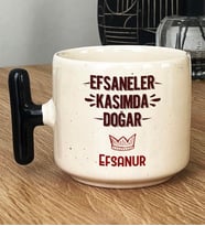 Kişiye Özel Efsaneler Kasımda Doğar Hediye T Kupa Bardak Doğum Günü Hediyesi (Siyah)