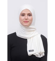 Tesettür Penye Şal Düz (Ekru)