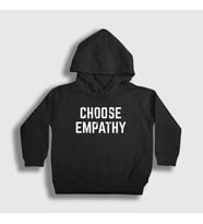 Presmono Unisex Çocuk Beyaz Choose Empathy Selena Gomez Kapüşonlu Sweatshirt 319982tt (Siyah)